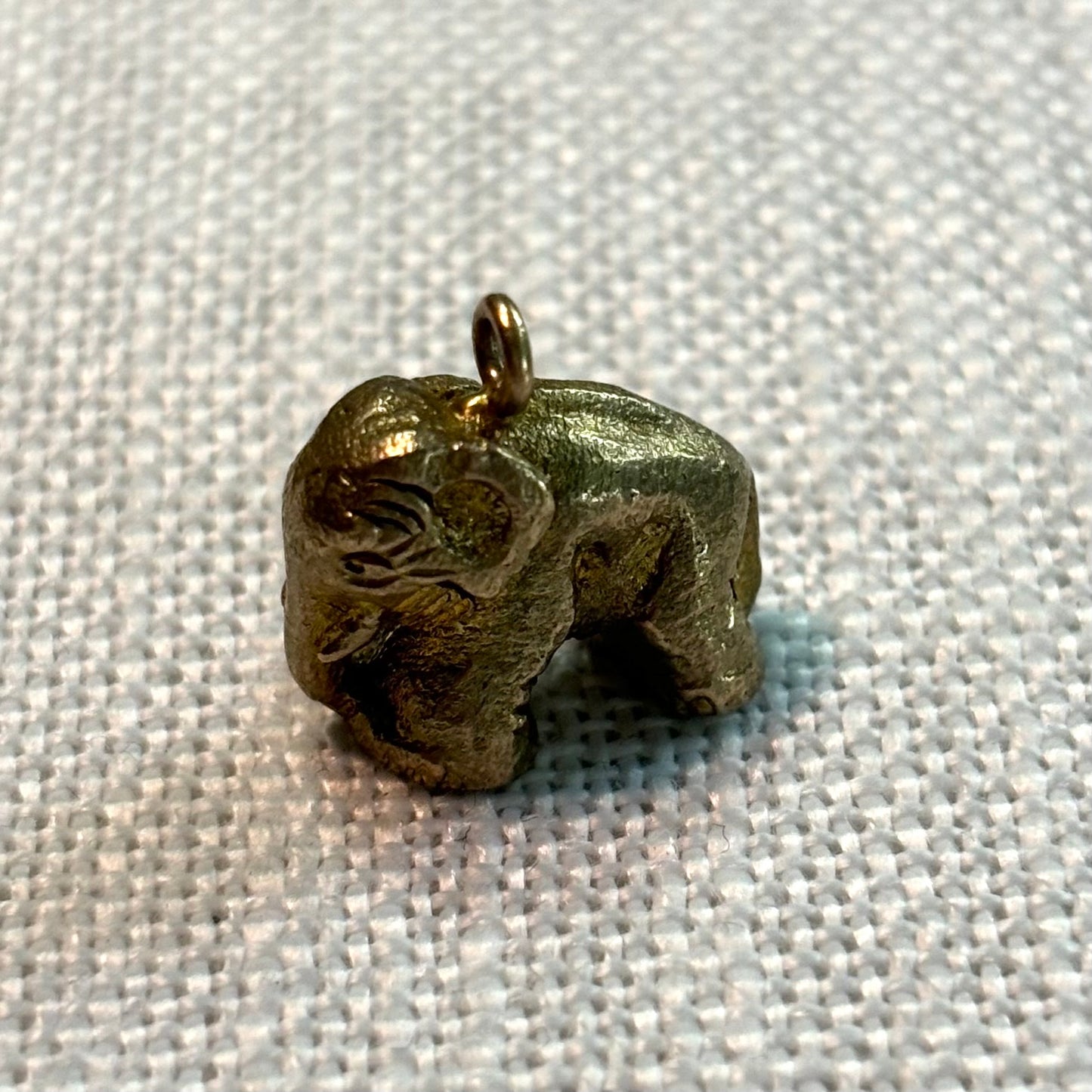 Lumpy Elephant Gold Charm