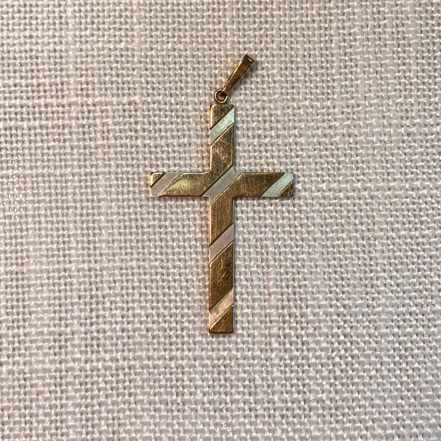 Two Tone Religious Gold Cross Pendant