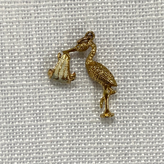 Stalk With Baby Gold Charm Pendant (a)