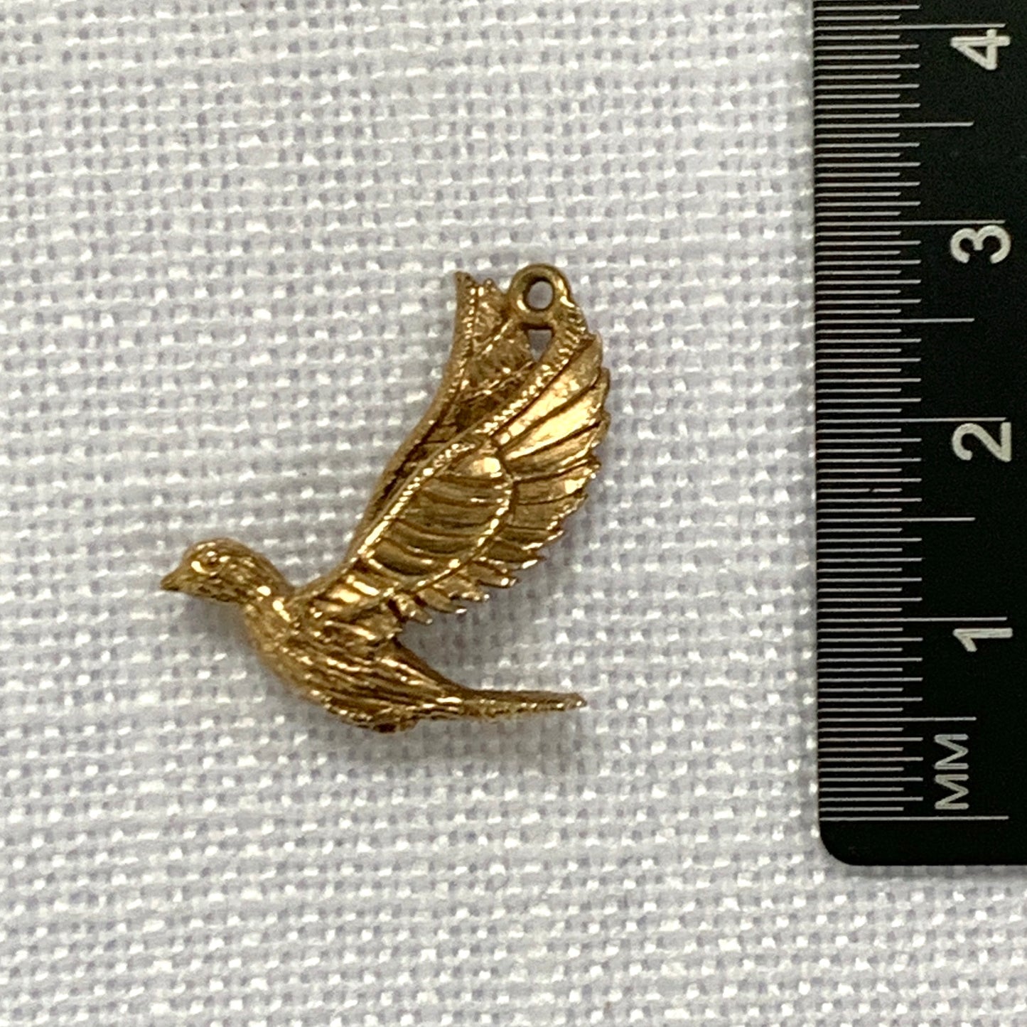 Bird In Flight Gold Charm Pendant