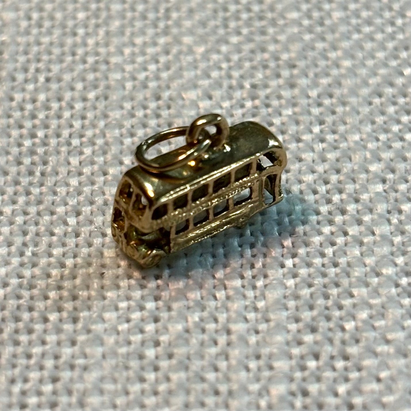 British Double Decker Bus Gold Charm