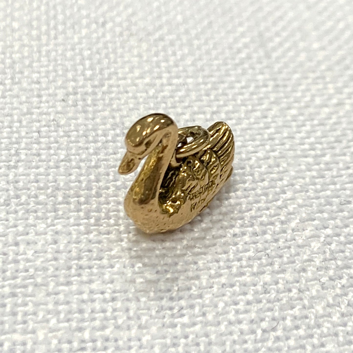 Gold Swan Charm Pendant