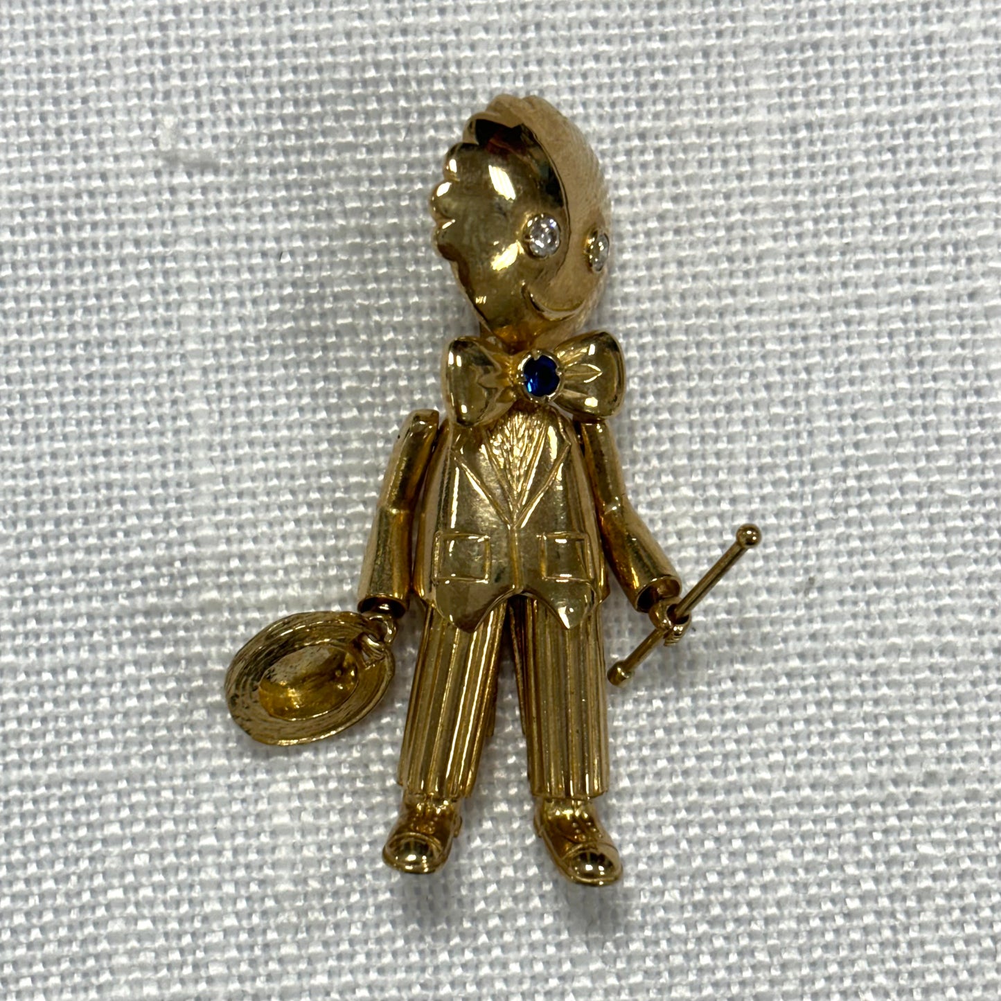 Fully Articulated Vintage Style Teddy Gold Pendant