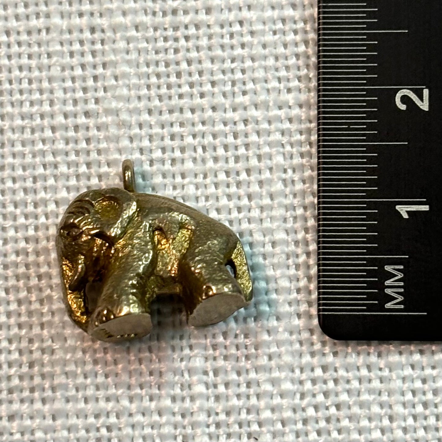 Lumpy Elephant Gold Charm