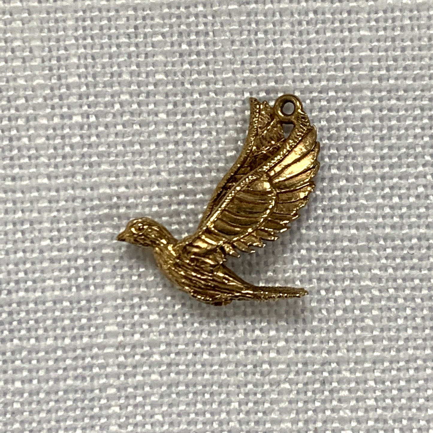 Bird In Flight Gold Charm Pendant