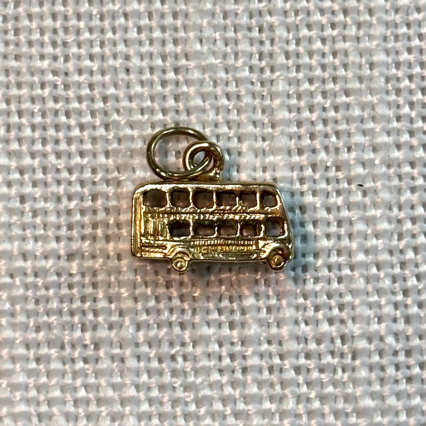 British Double Decker Bus Gold Charm