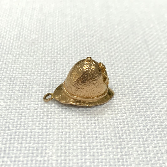 British Policeman’s Helmet Gold Charm Pendant