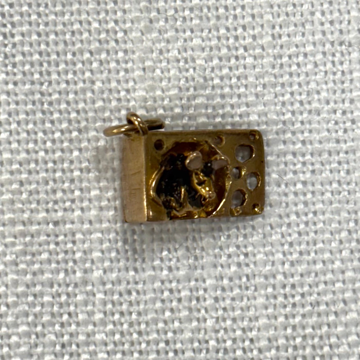 Swiss Cheese With Mouse Gold Charm