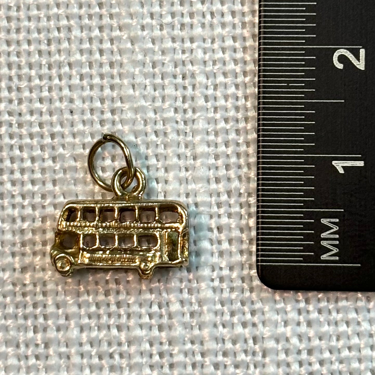 British Double Decker Bus Gold Charm