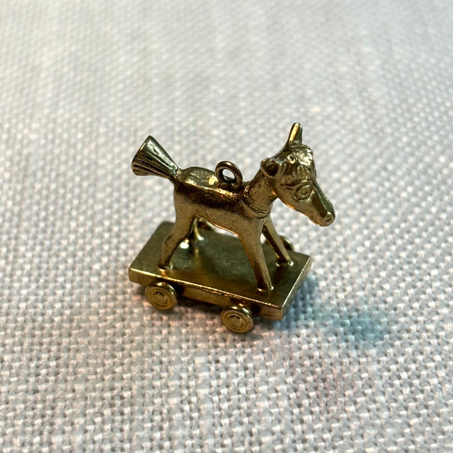 Kids Play Horse on Wheels Gold Charm