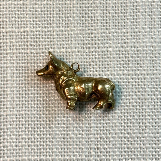 Corgi Dog Gold Charm