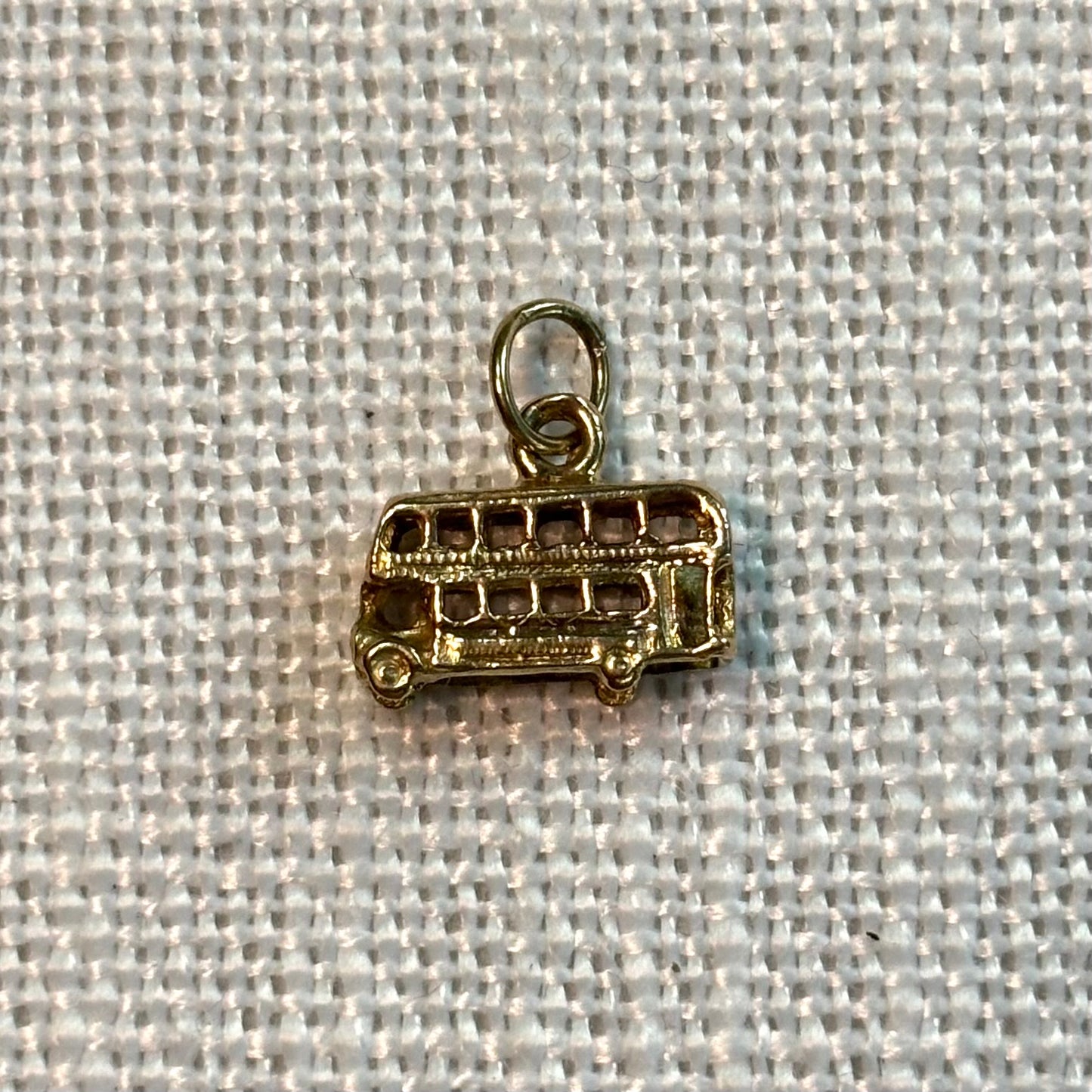 British Double Decker Bus Gold Charm