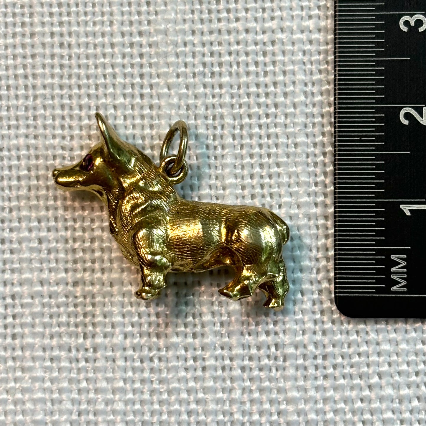 Royal Corgi Dog Gold Charm