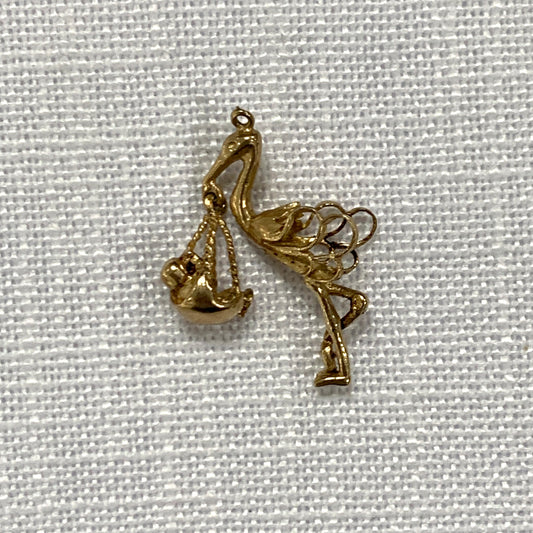 Stalk With Baby Gold Charm Pendant (b)