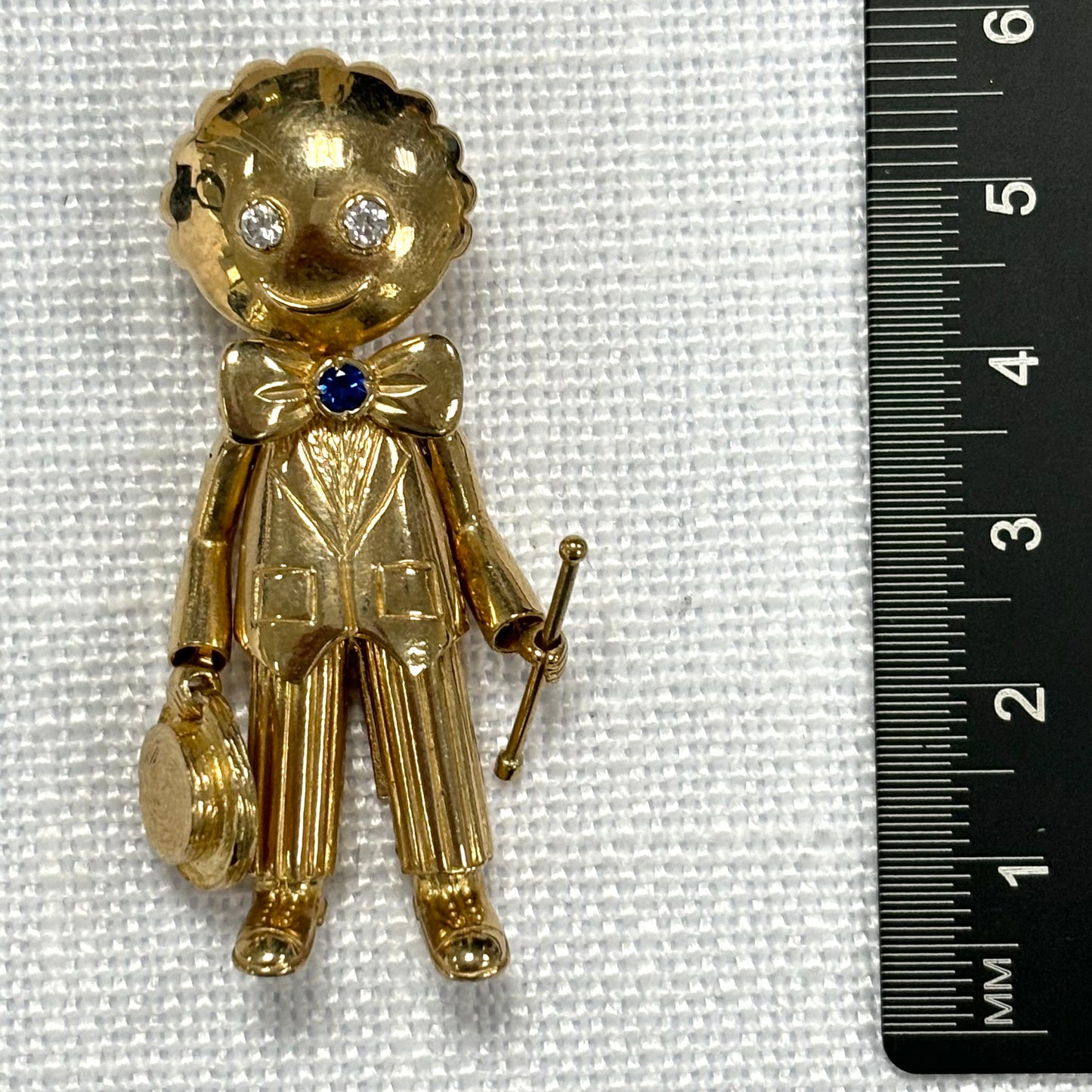 Fully Articulated Vintage Style Teddy Gold Pendant