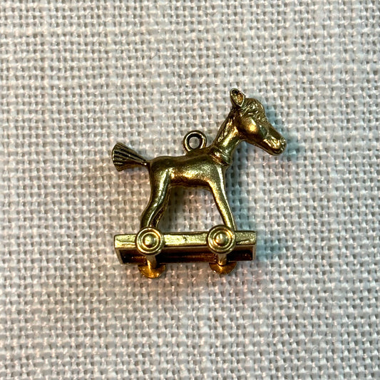 Kids Play Horse on Wheels Gold Charm