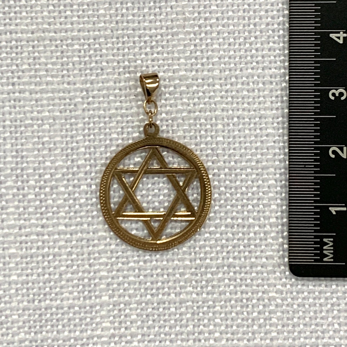 Jewish Star of David Pendant Gold Pendant Textured