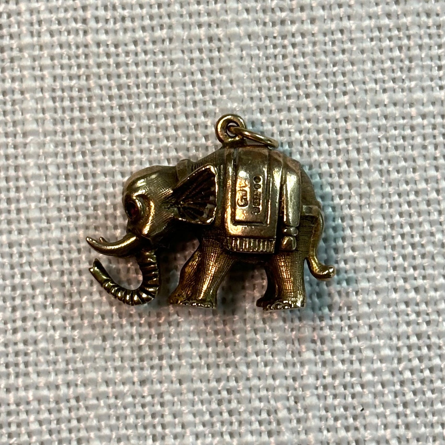 Decorated Elephant Gold Charm