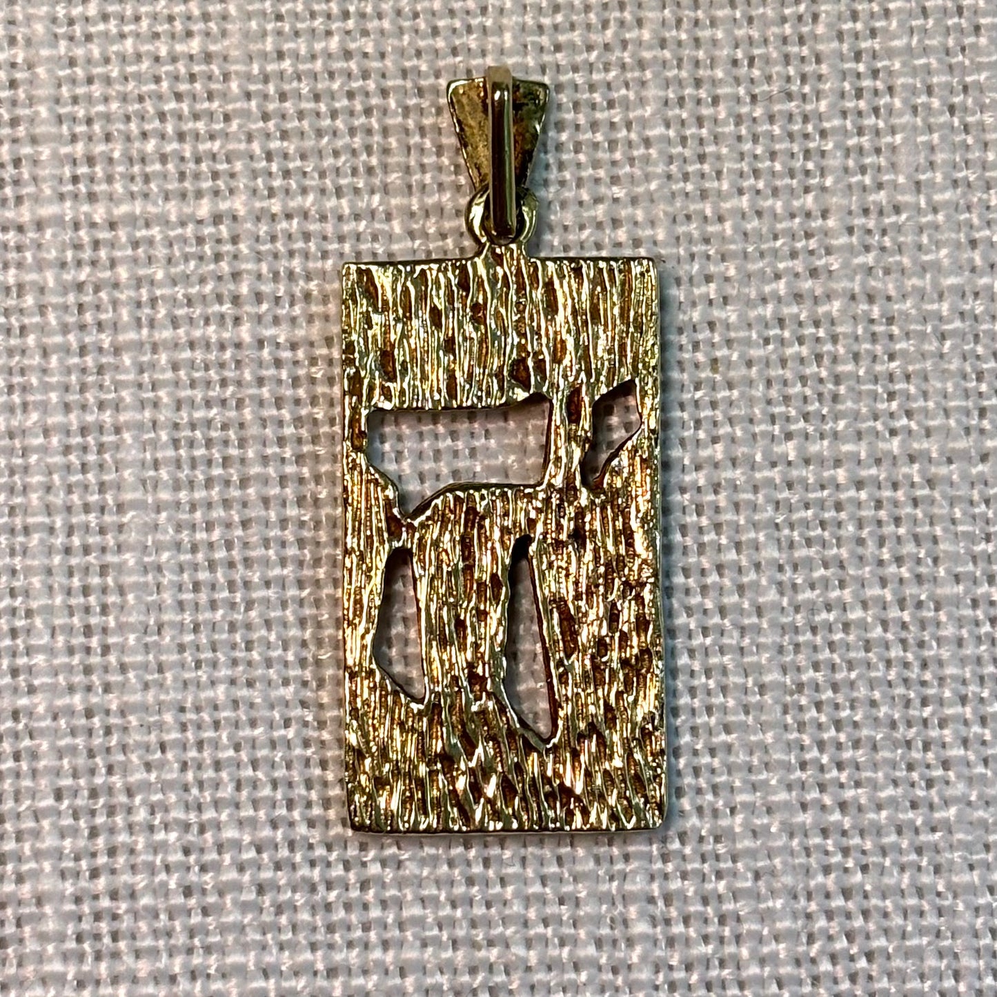 Jewish “Chai” Block Cut Out Gold Pendant