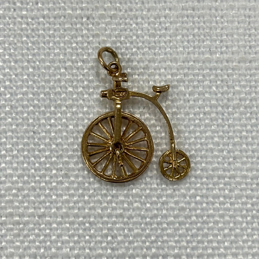 Penny Farthing Bicycle Gold Charm