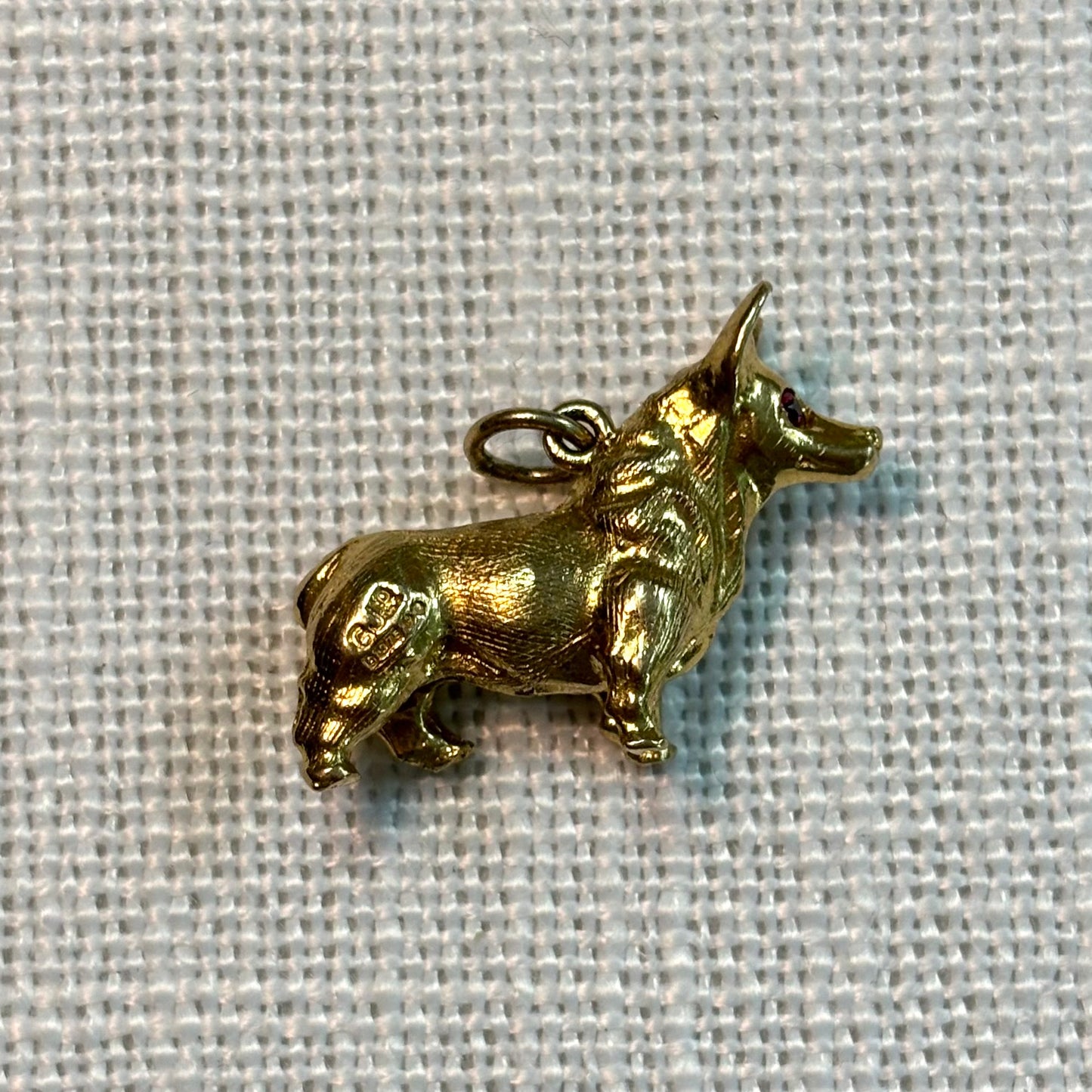 Royal Corgi Dog Gold Charm