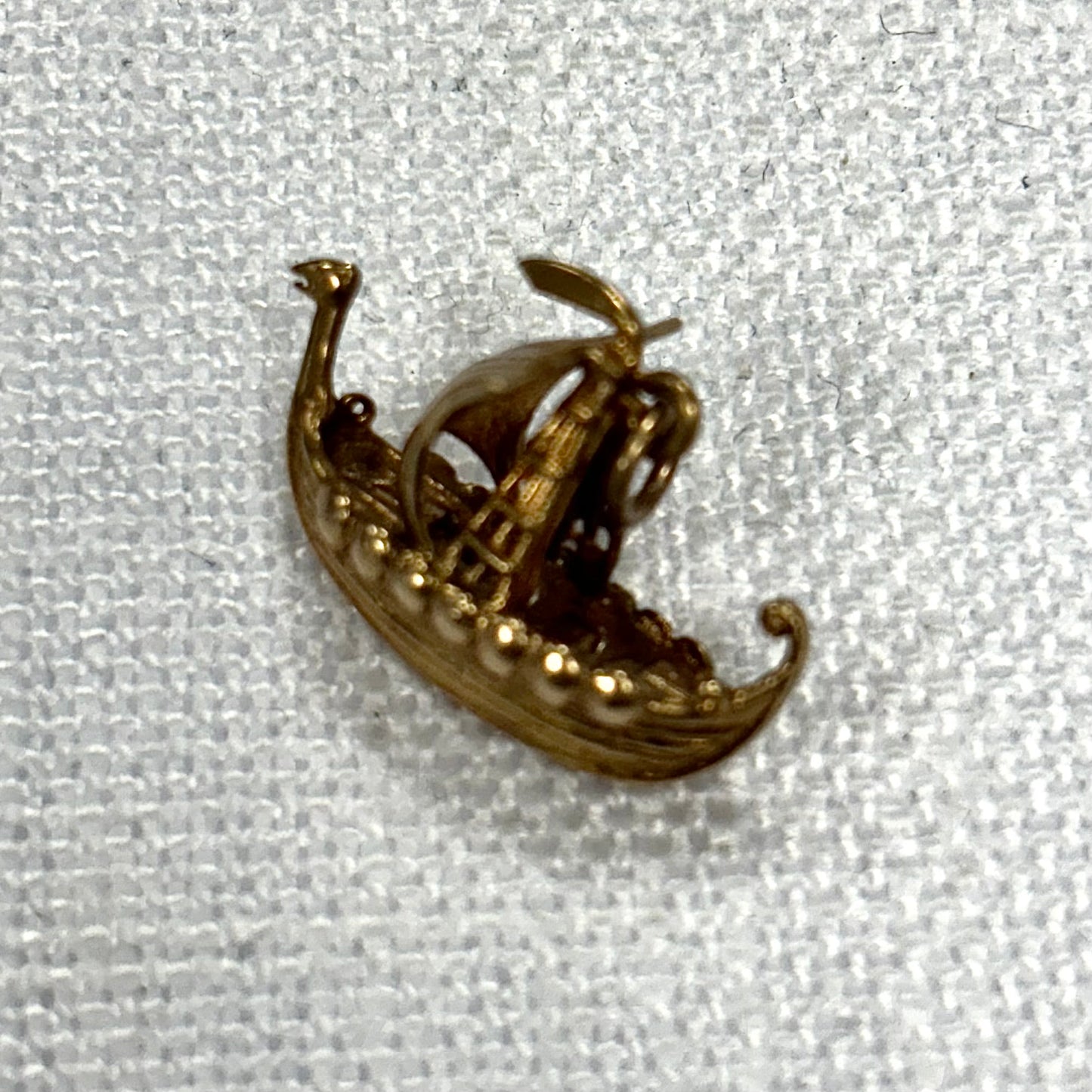 Old Viking Sail Ship Gold Charm