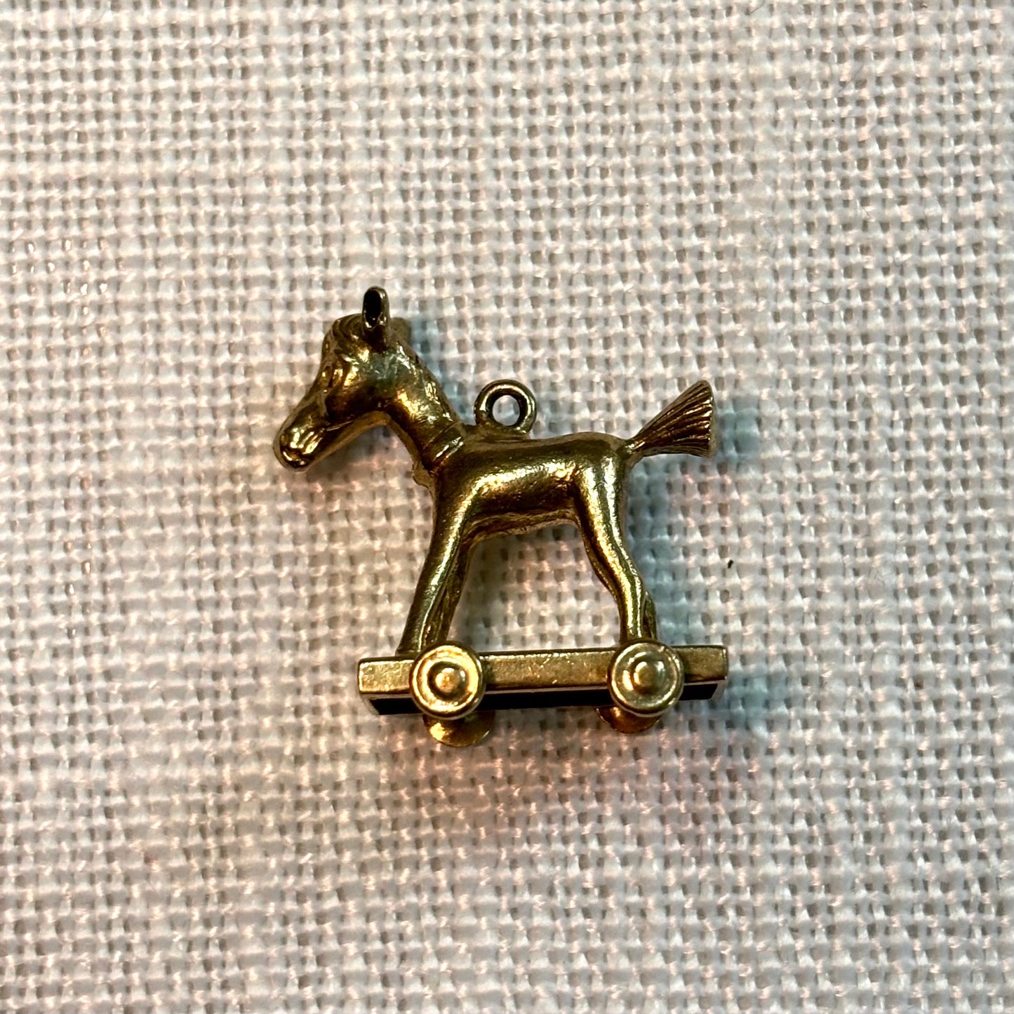 Kids Play Horse on Wheels Gold Charm