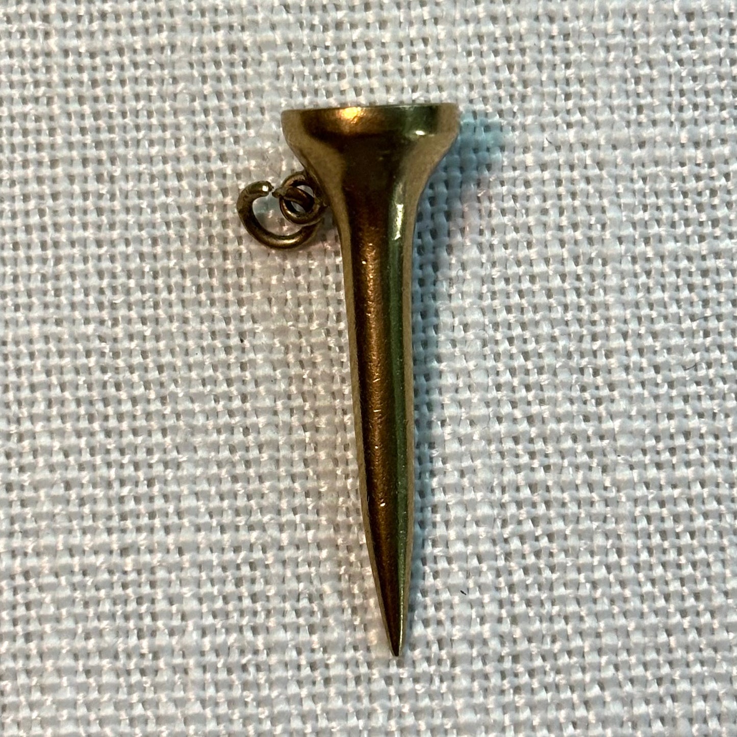 Golf Tee Gold Charm