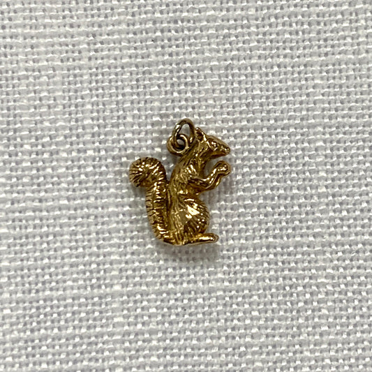 Gold Squirrel Gold Charm Pendant