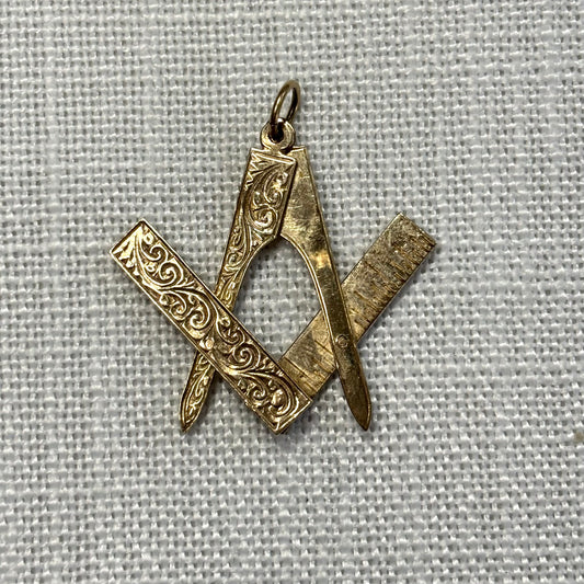 Freemasonry Architects Gold Charm Pendant