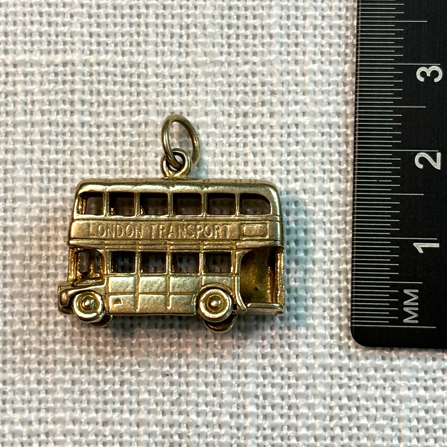 London British Double Decker Bus Gold Charm