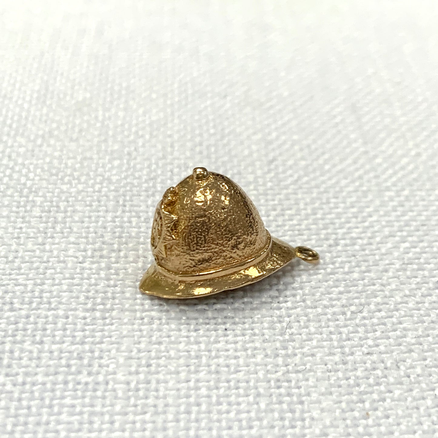 British Policeman’s Helmet Gold Charm Pendant