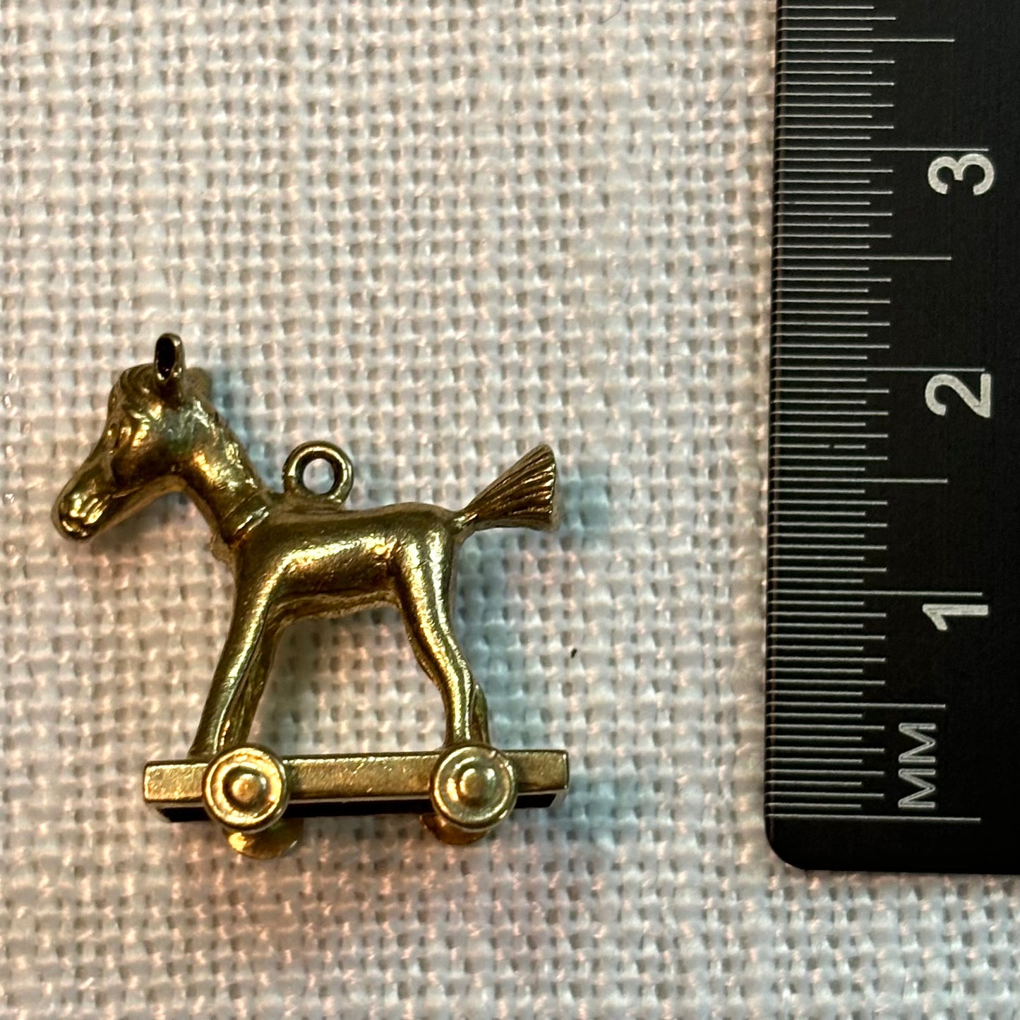 Kids Play Horse on Wheels Gold Charm