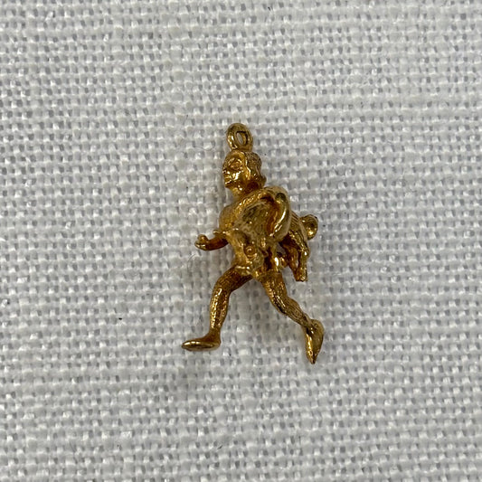 Man Carrying Pig Gold Charm