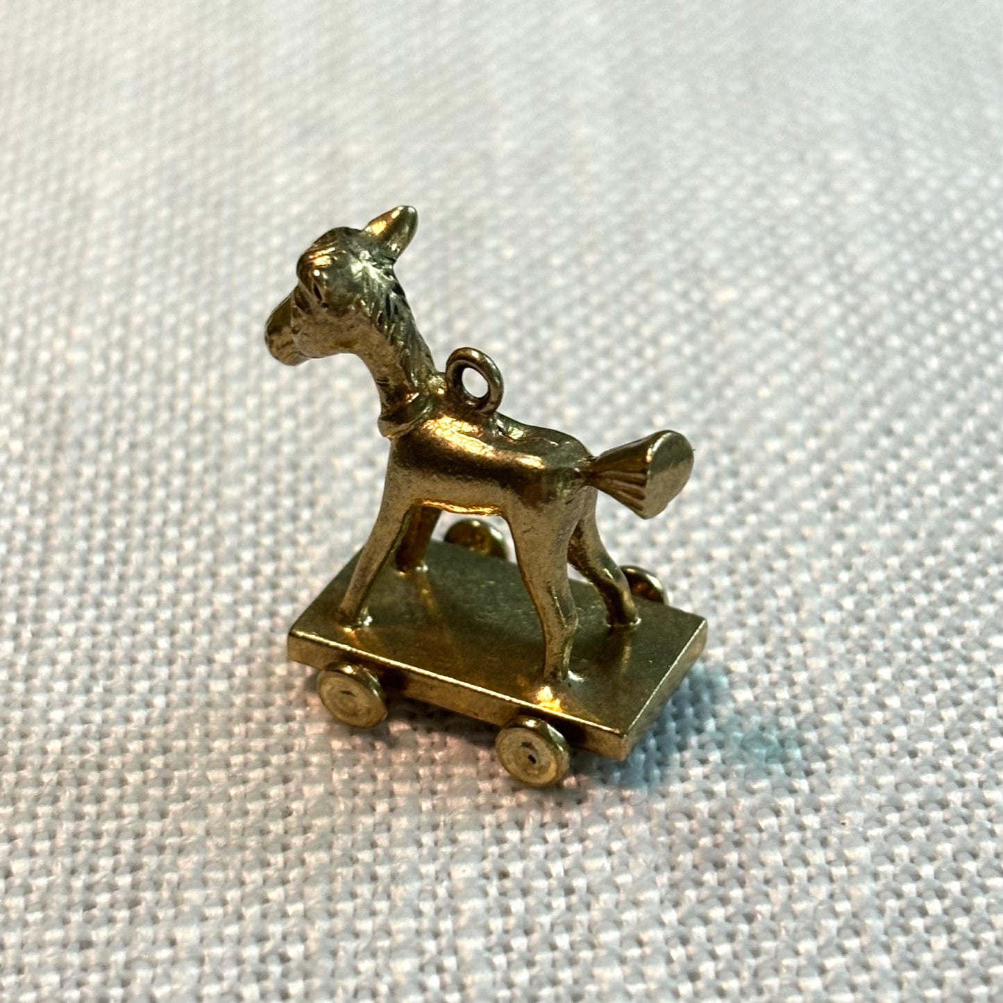 Kids Play Horse on Wheels Gold Charm