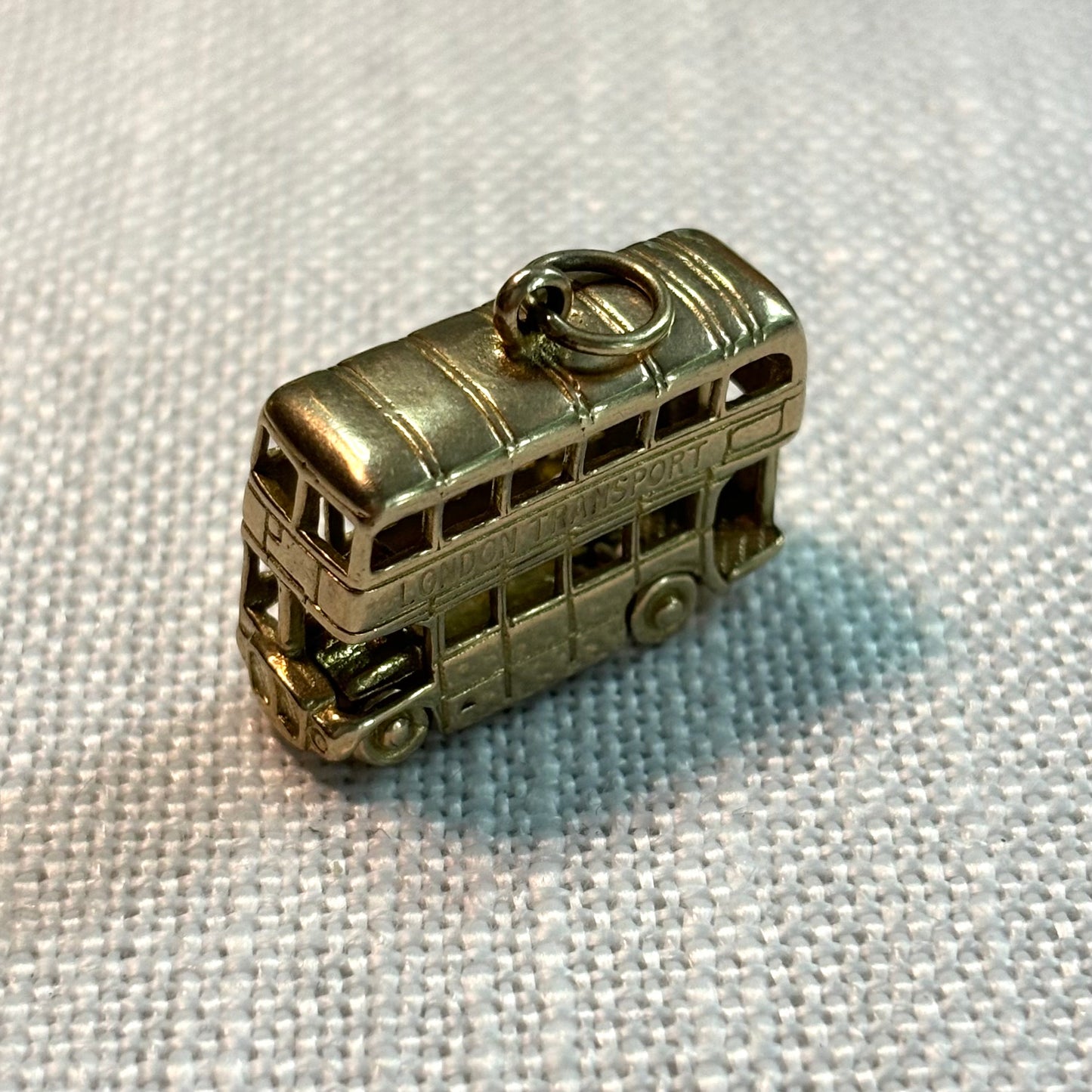 London British Double Decker Bus Gold Charm