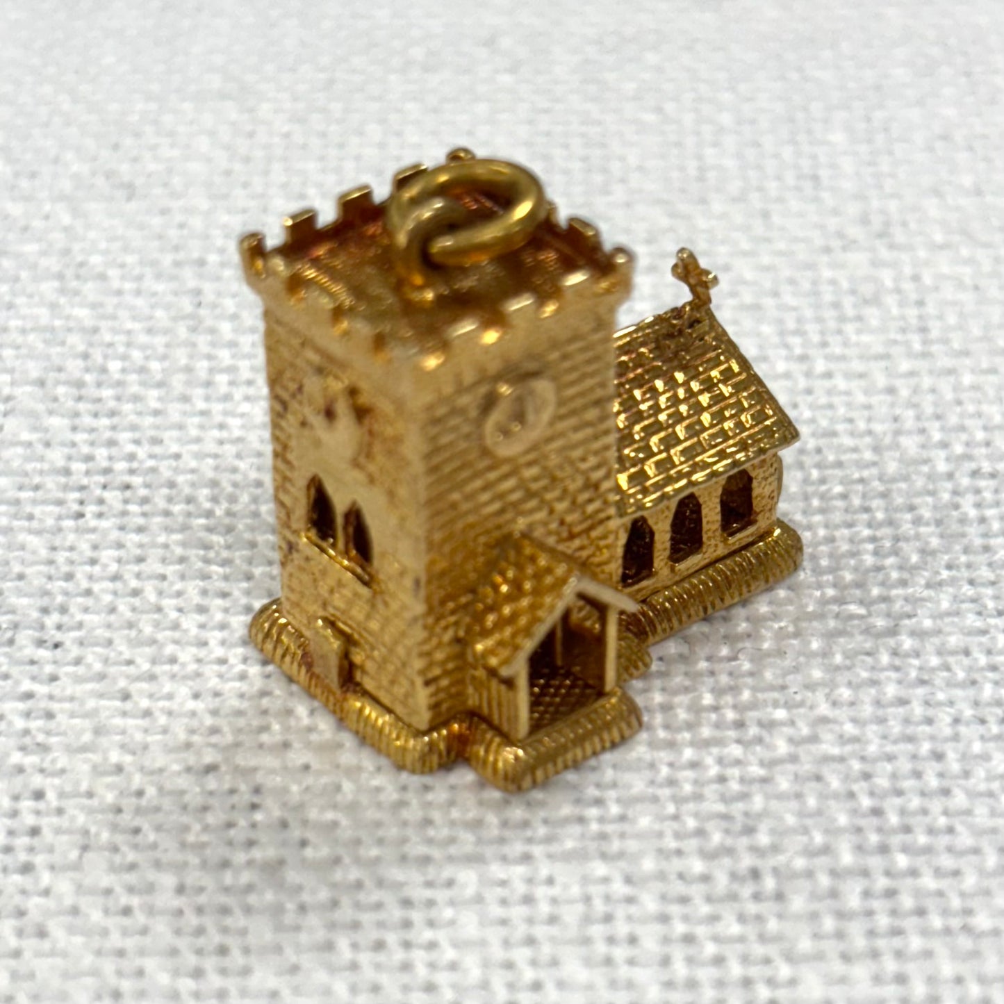 Church Diorama Articulated Gold Charm