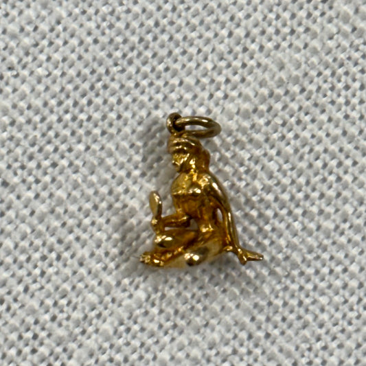 Lady Looking in Mirror Gold Charm