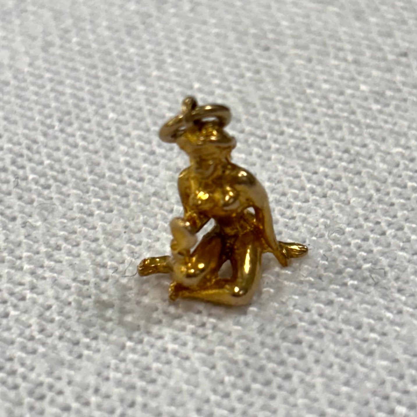Lady Looking in Mirror Gold Charm