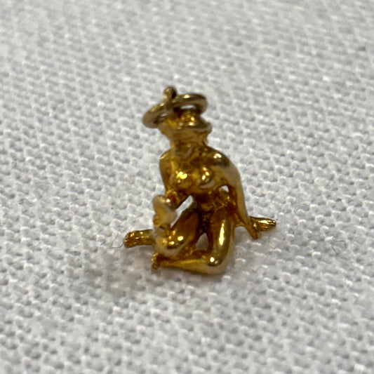 Lady Looking in Mirror Gold Charm