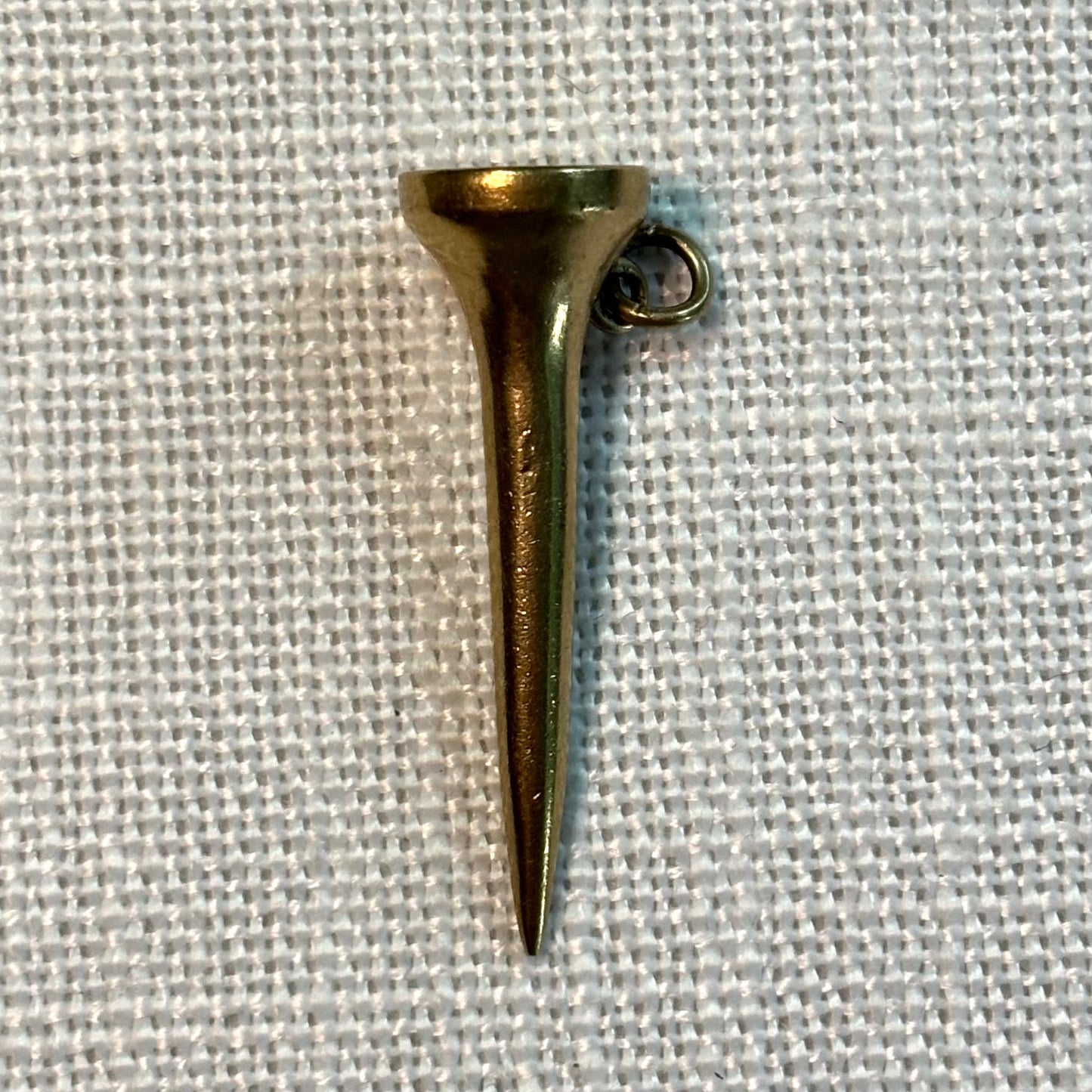 Golf Tee Gold Charm