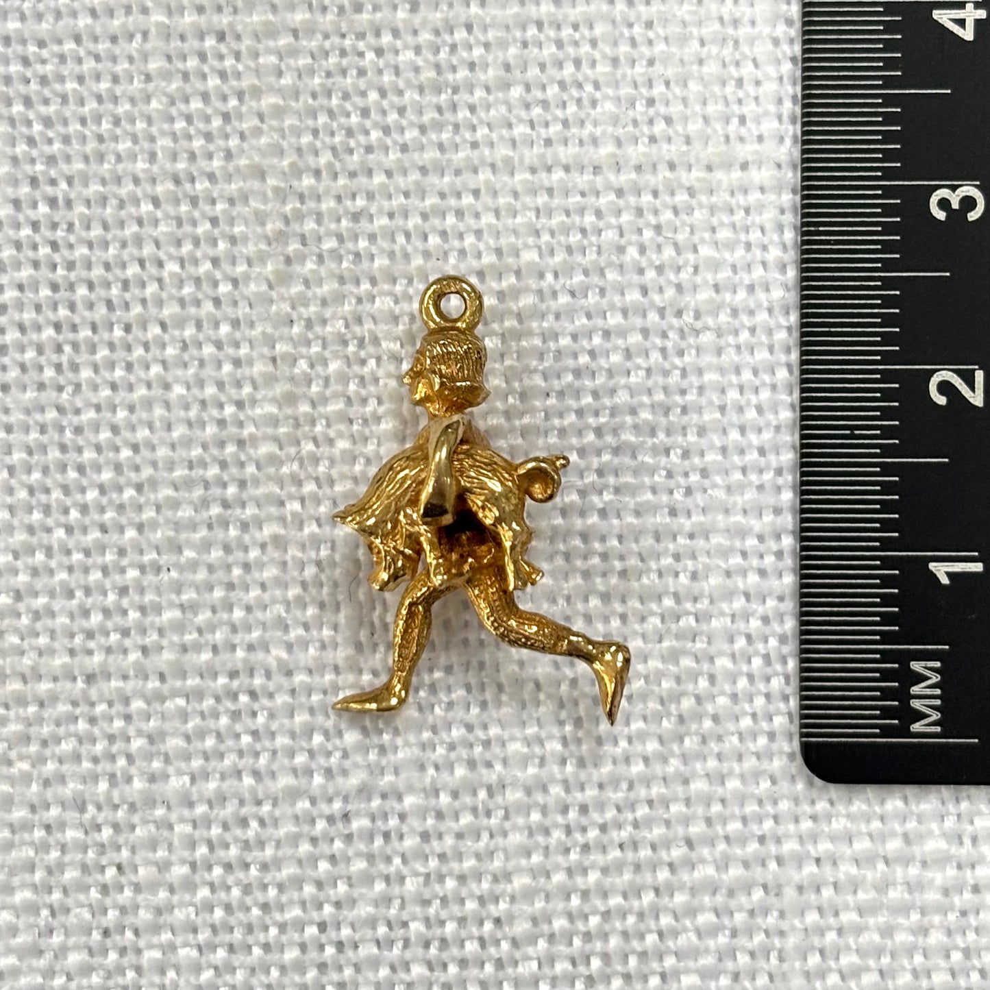 Man Carrying Pig Gold Charm