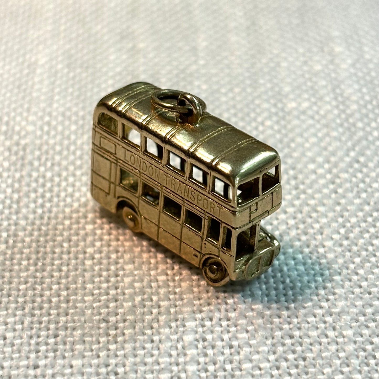 London British Double Decker Bus Gold Charm