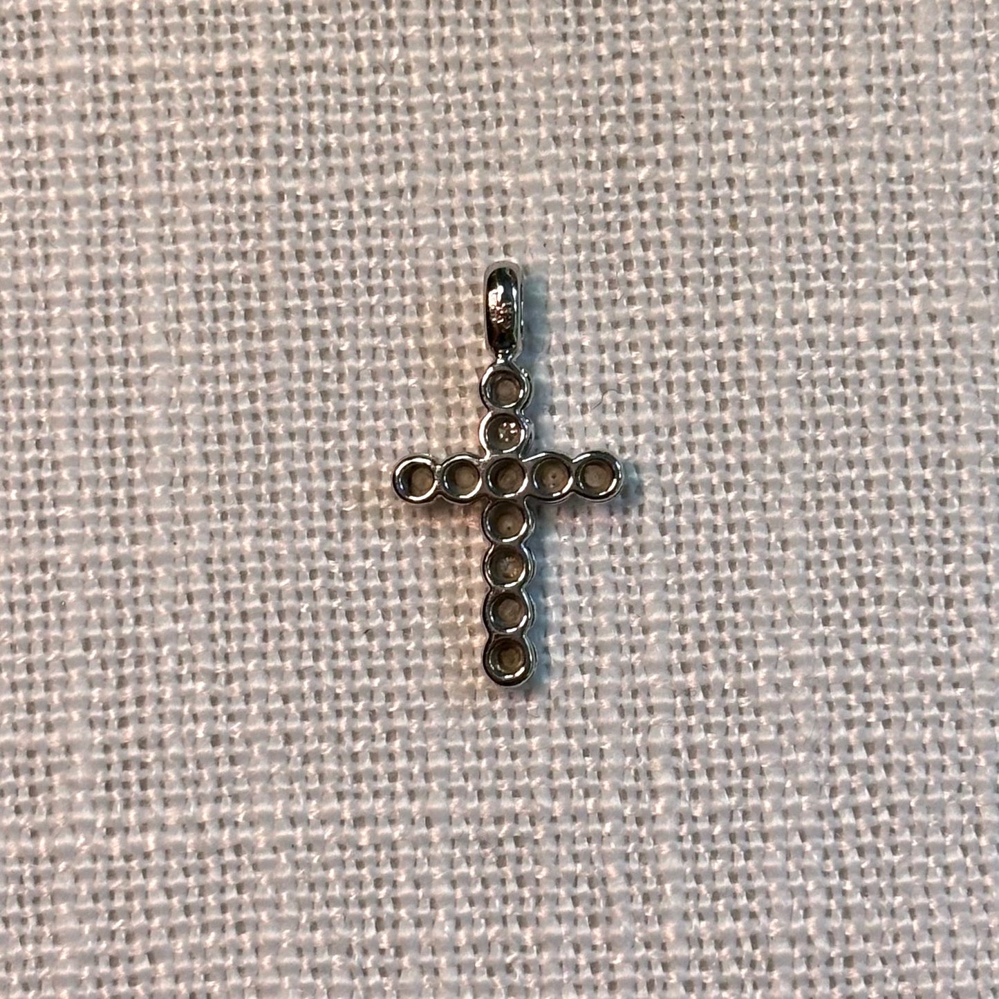 Diamond Bubble White Gold Cross Pendant