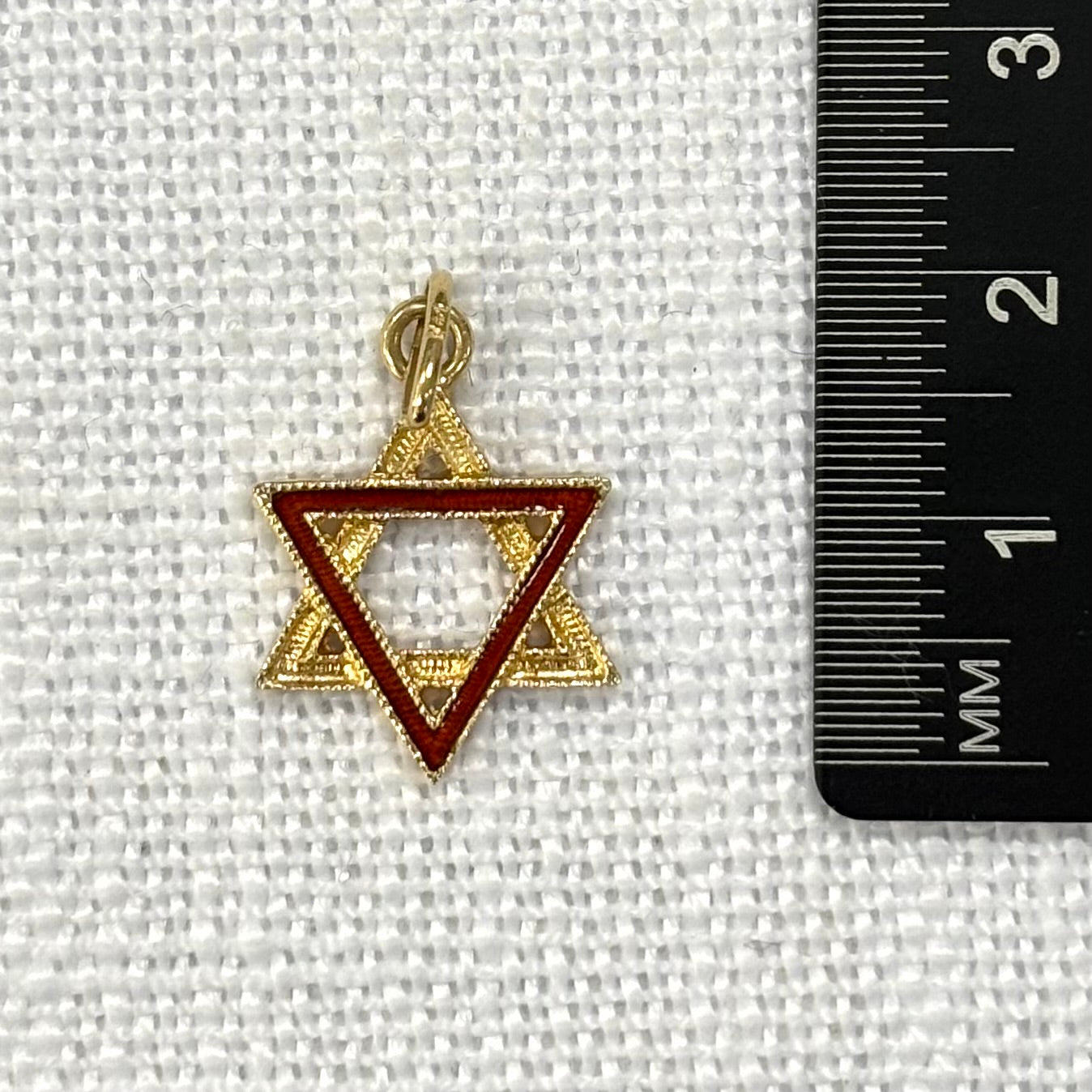 Star of David Jewish Enamelled Gold Pendant