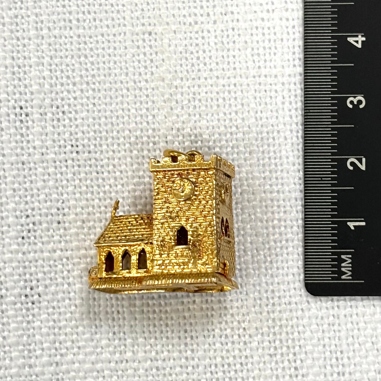 Church Diorama Articulated Gold Charm