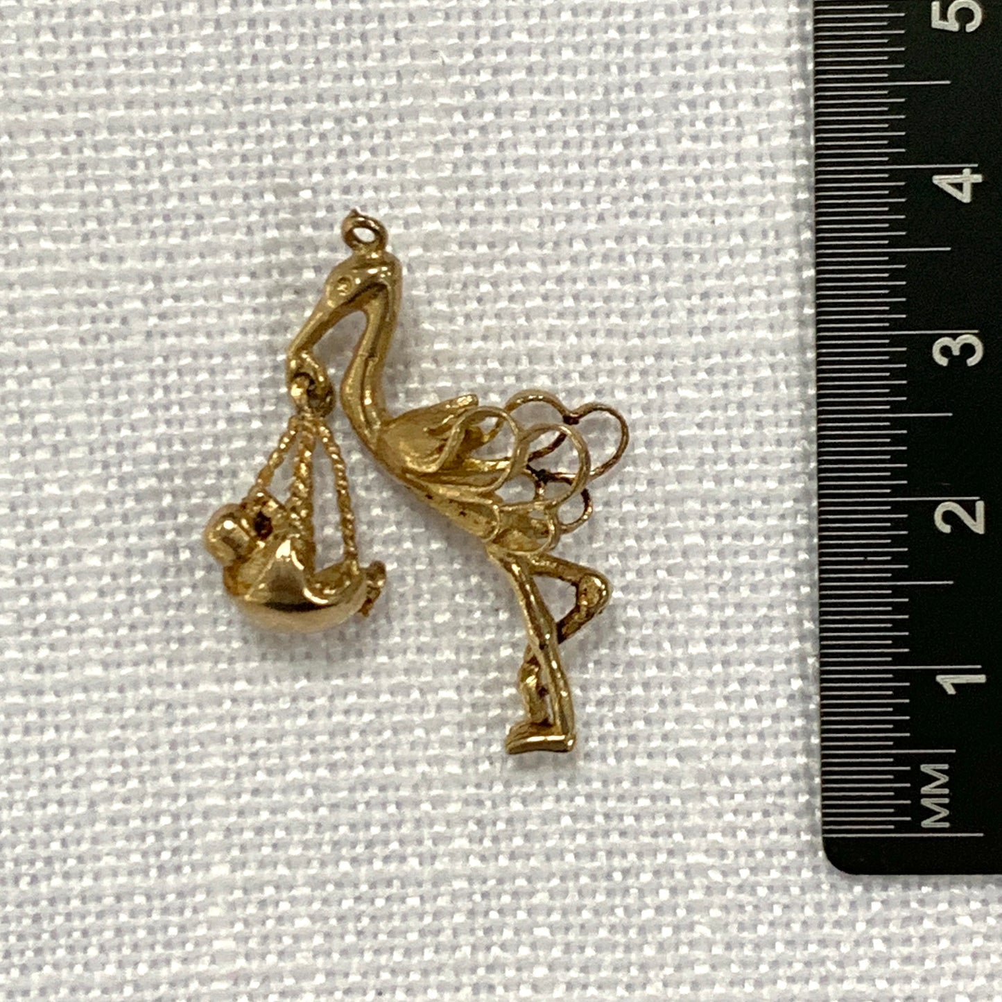 Stalk With Baby Gold Charm Pendant (b)