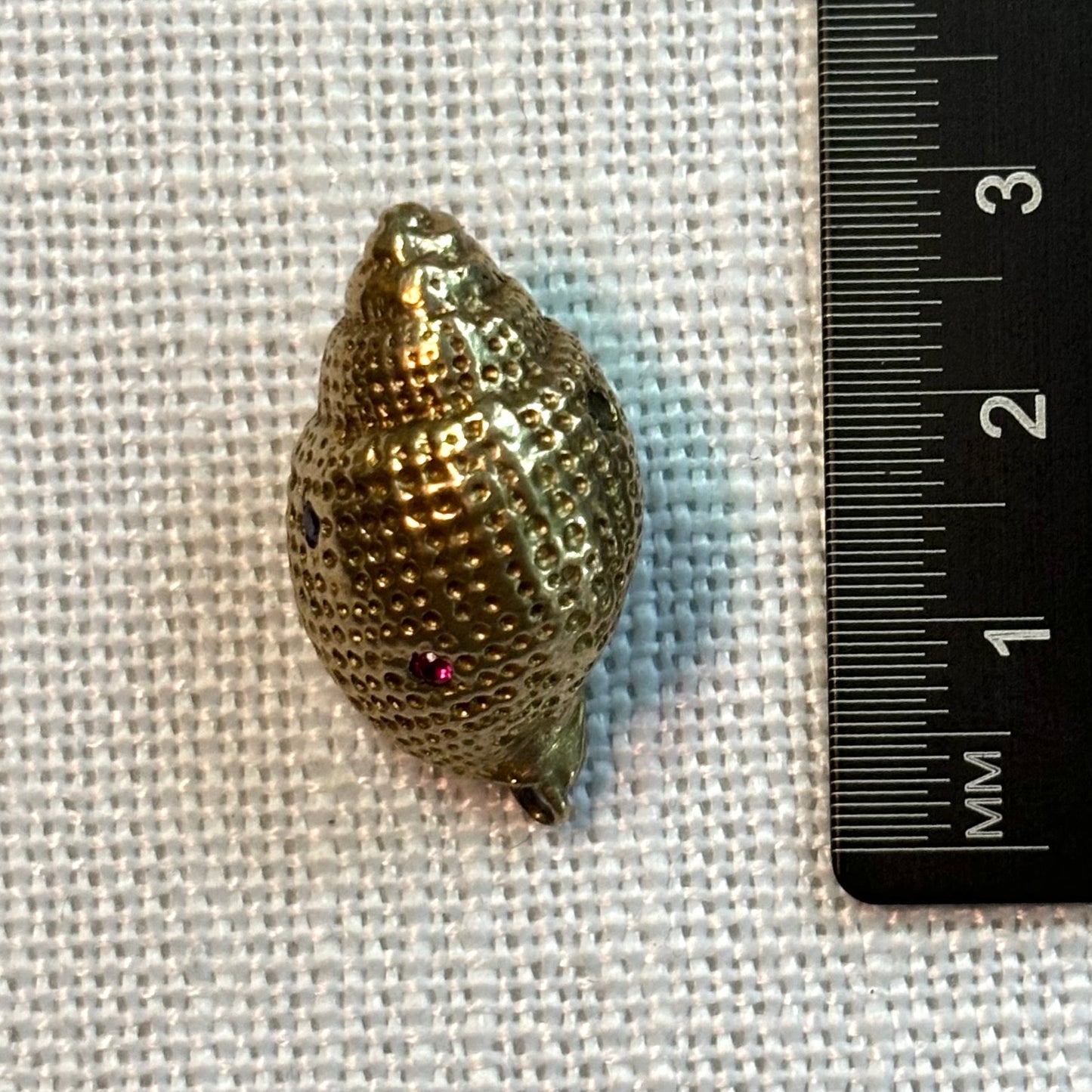 Gold Seashell with Stones Charm