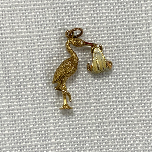 Stalk With Baby Gold Charm Pendant (a)