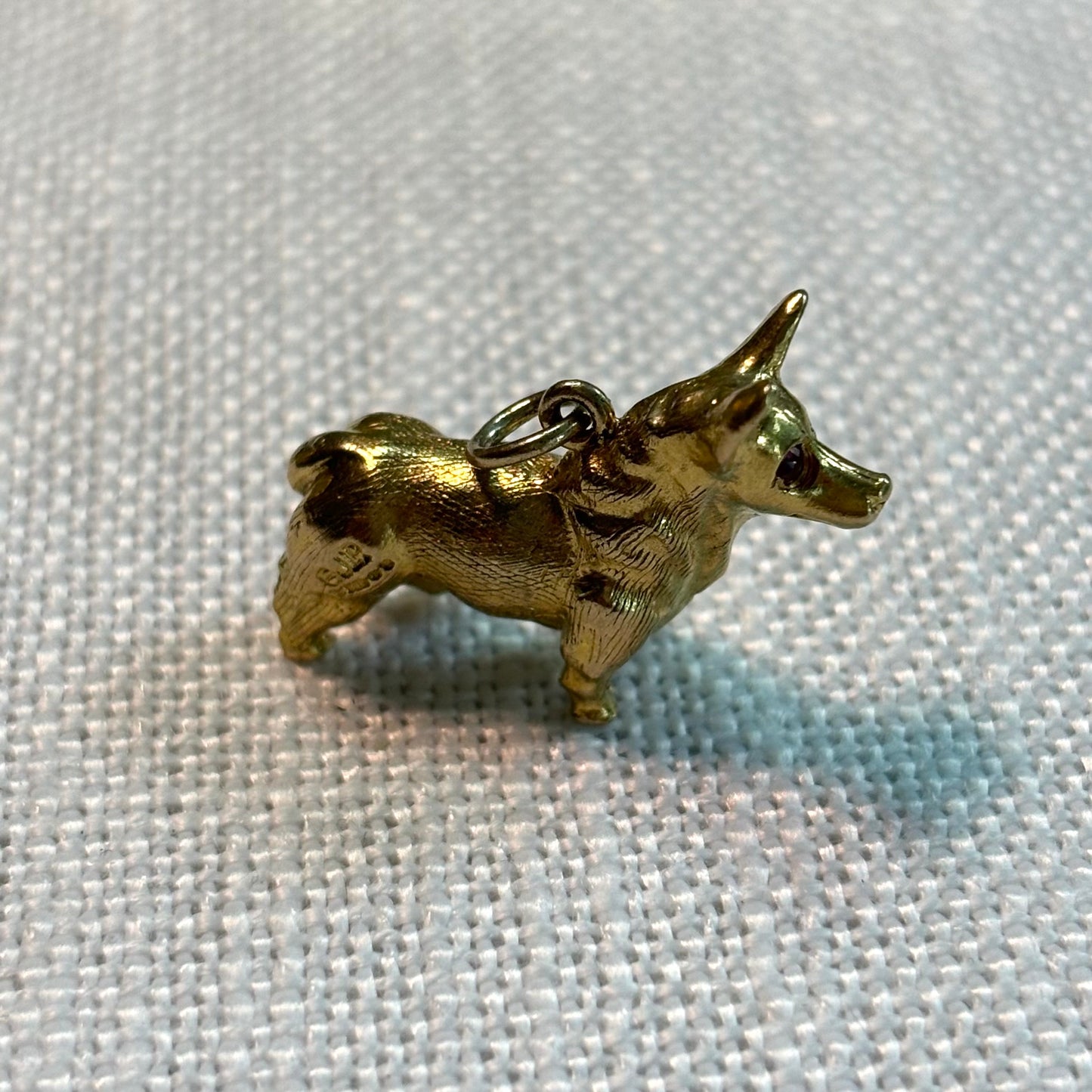 Royal Corgi Dog Gold Charm